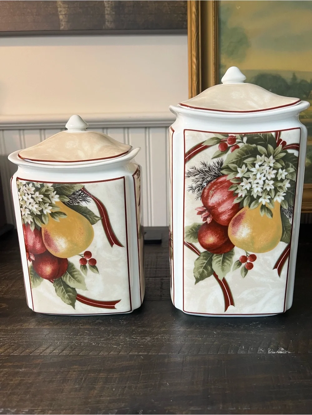 222 Fifth Yuletide Celebration Canister Set. 2 pc